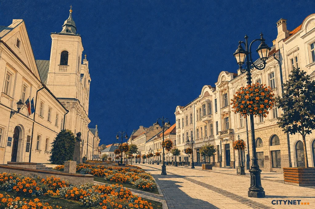 Ulica 3 Maja w Rzeszowie w ilustracyjnym stylu Citynet