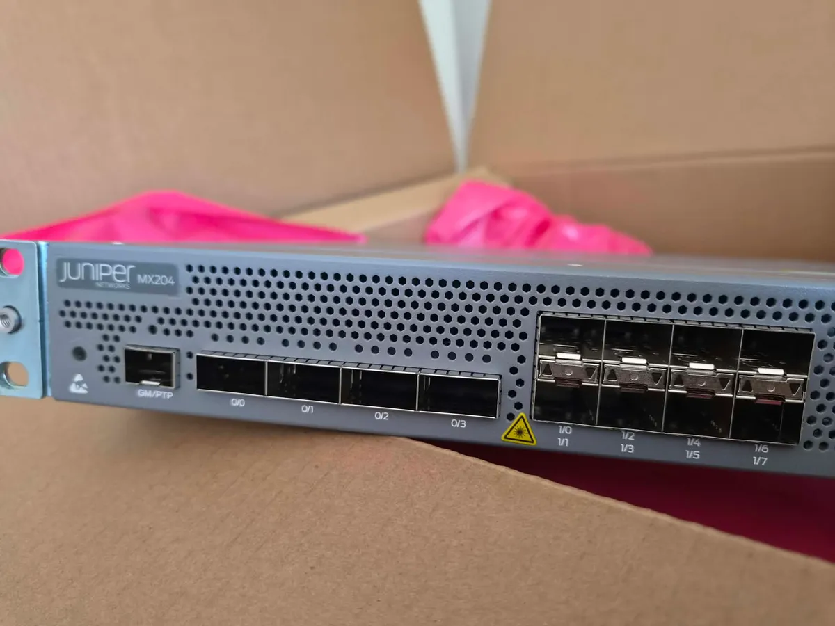 Porty 100 Gb/s i 10 Gb/s routera Juniper MX204